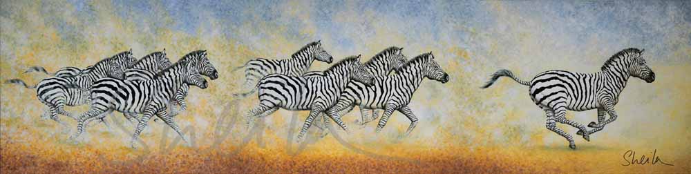 Zebras Triptych 
